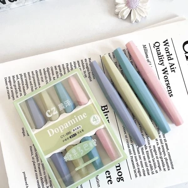 پک هایلایتر پاستلی طرح چند ضلعی