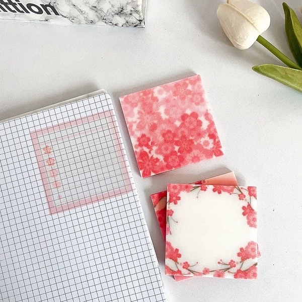 استیک نوت شفاف اکلیلی شکوفه گیلاس